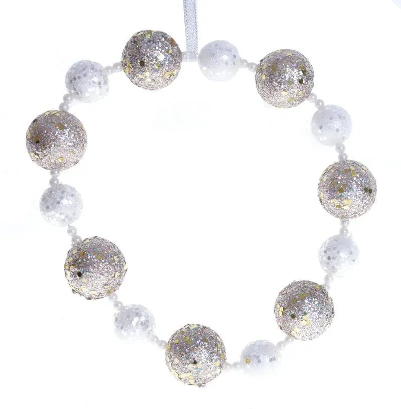 Zawieszka z kulek duża szampańsko-biała Zawieszka z kulek duża szampańsko-biała