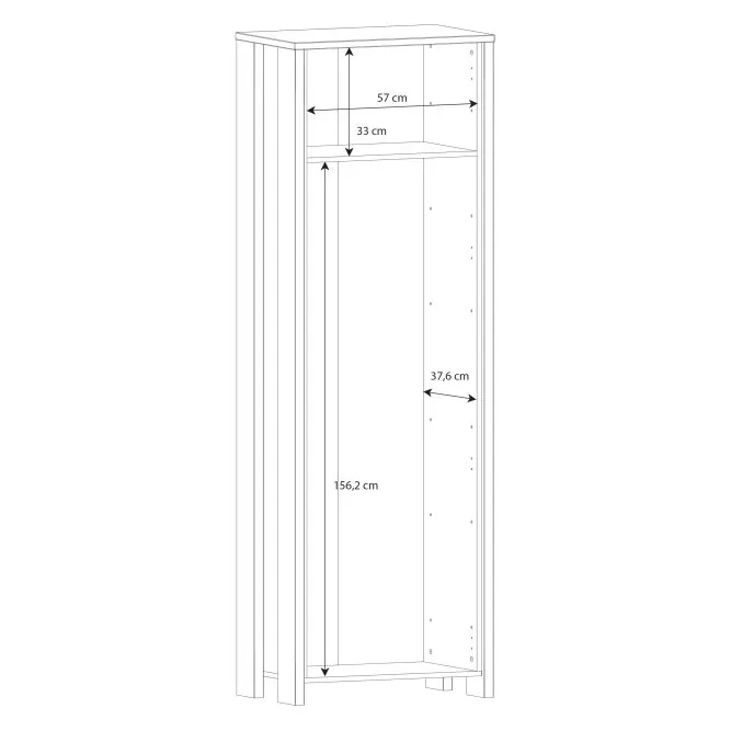 Szafa CLIF L 1-drzwiowa z panelem 67 cm,old wood vintage, beton - CLFS712-C748