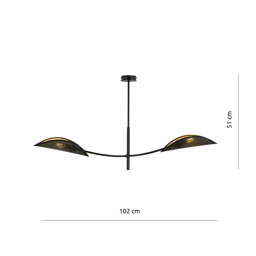 Lampa wisząca LOTUS 2 czarny złoty — zdjęcie 6
