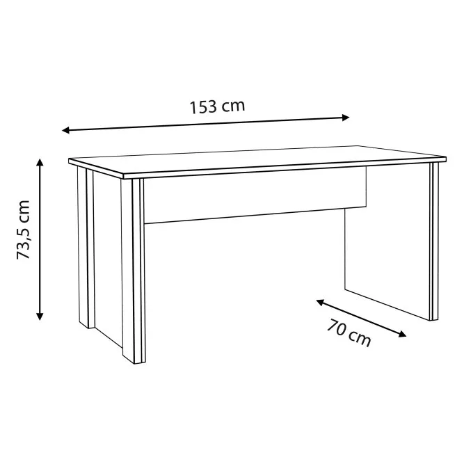Biurko minimalistyczne CLIF 70x153 cm - old wood vintage, beton - CLFB116-C546