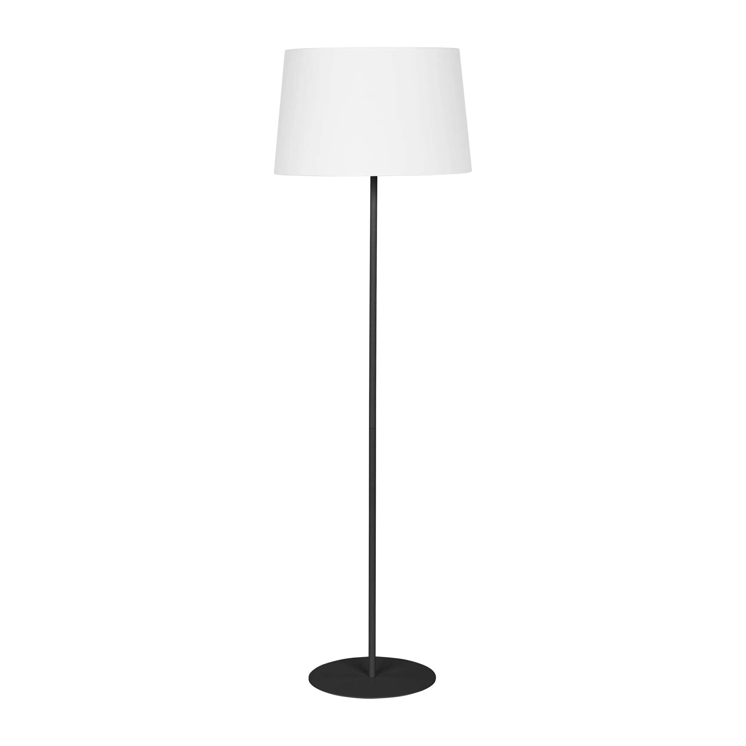 Lampa podłogowa MAJA czarna z białym klasycznym kloszem 148x45cm