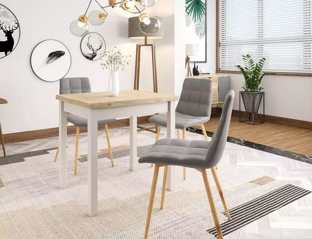 Stół rozkładany FLIP 80(160)x80 dąb cremona torro/kaszmirowy - FLIPDCTKA80