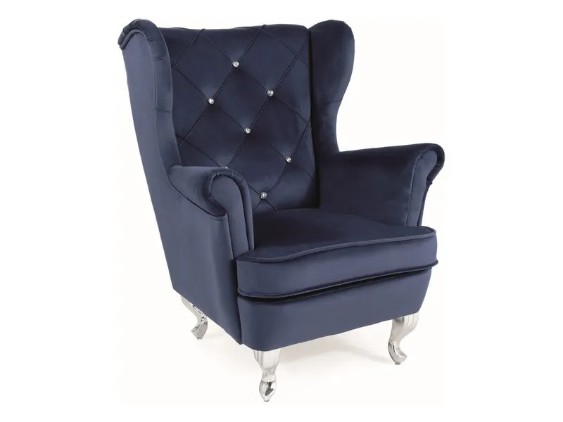 Fotelik dziecięcy LILI VELVET Bluvel 86 granatowy srebrny