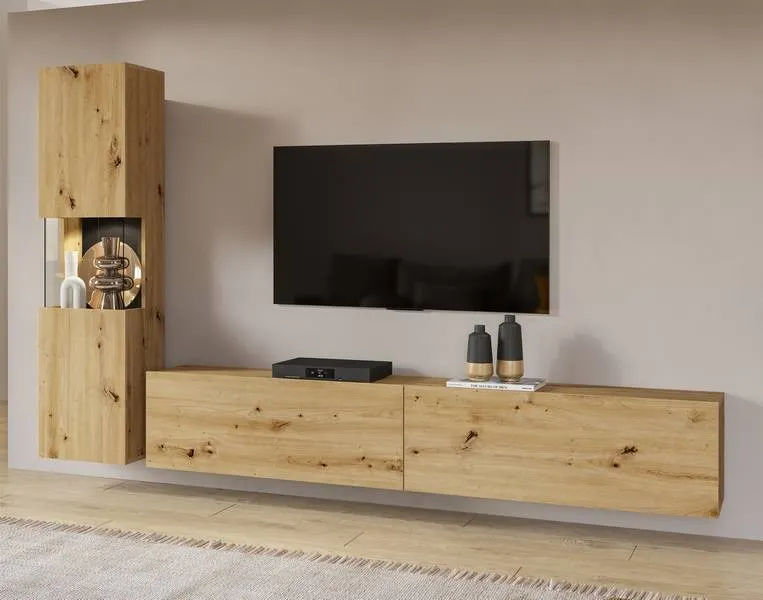 Meblościanka AVA stojąca/wisząca dąb artisan - 24RCLM09