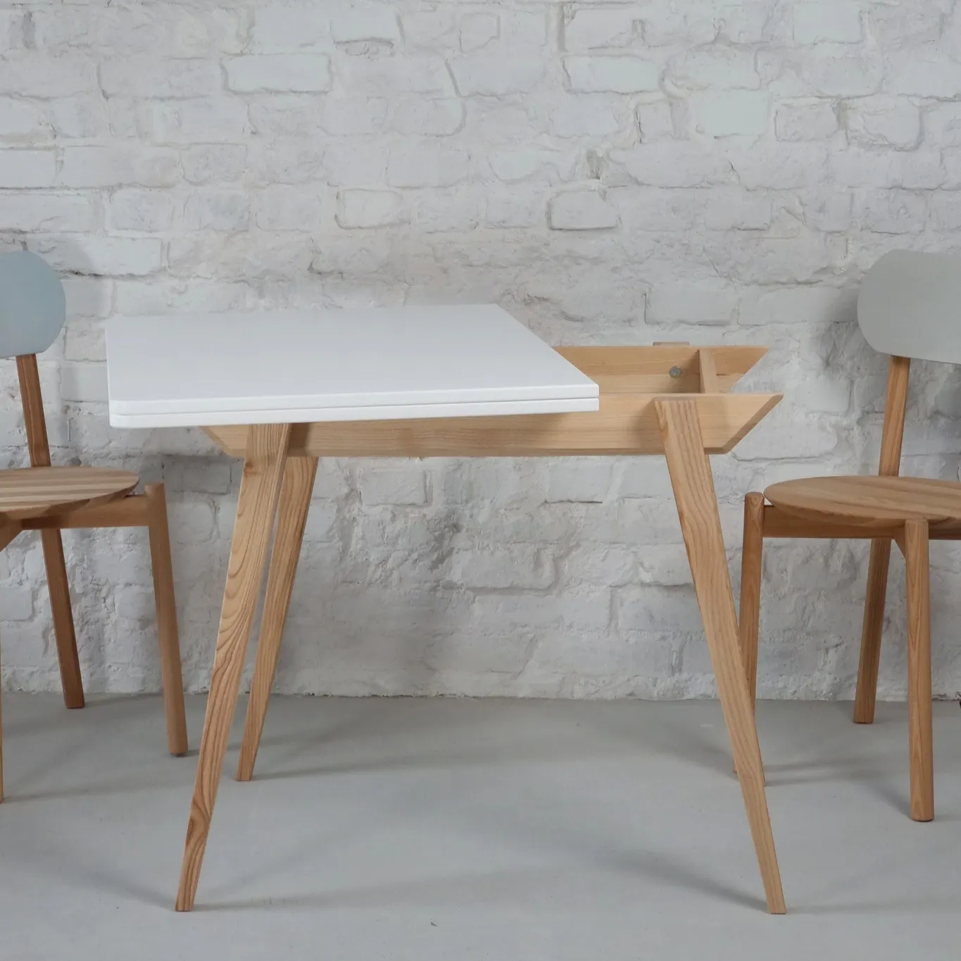 Stół rozkładany ENVELOPE 65x90-130cm biały orzech - NRAGABATE_E1_WAL