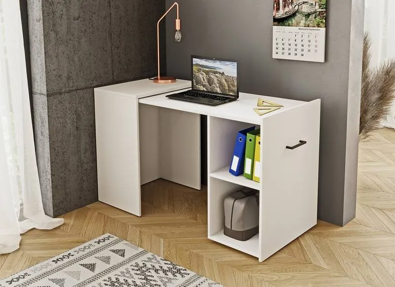 Biurko rozkładane SMART 42x60(60x132) biało-czarne - 2497LV03