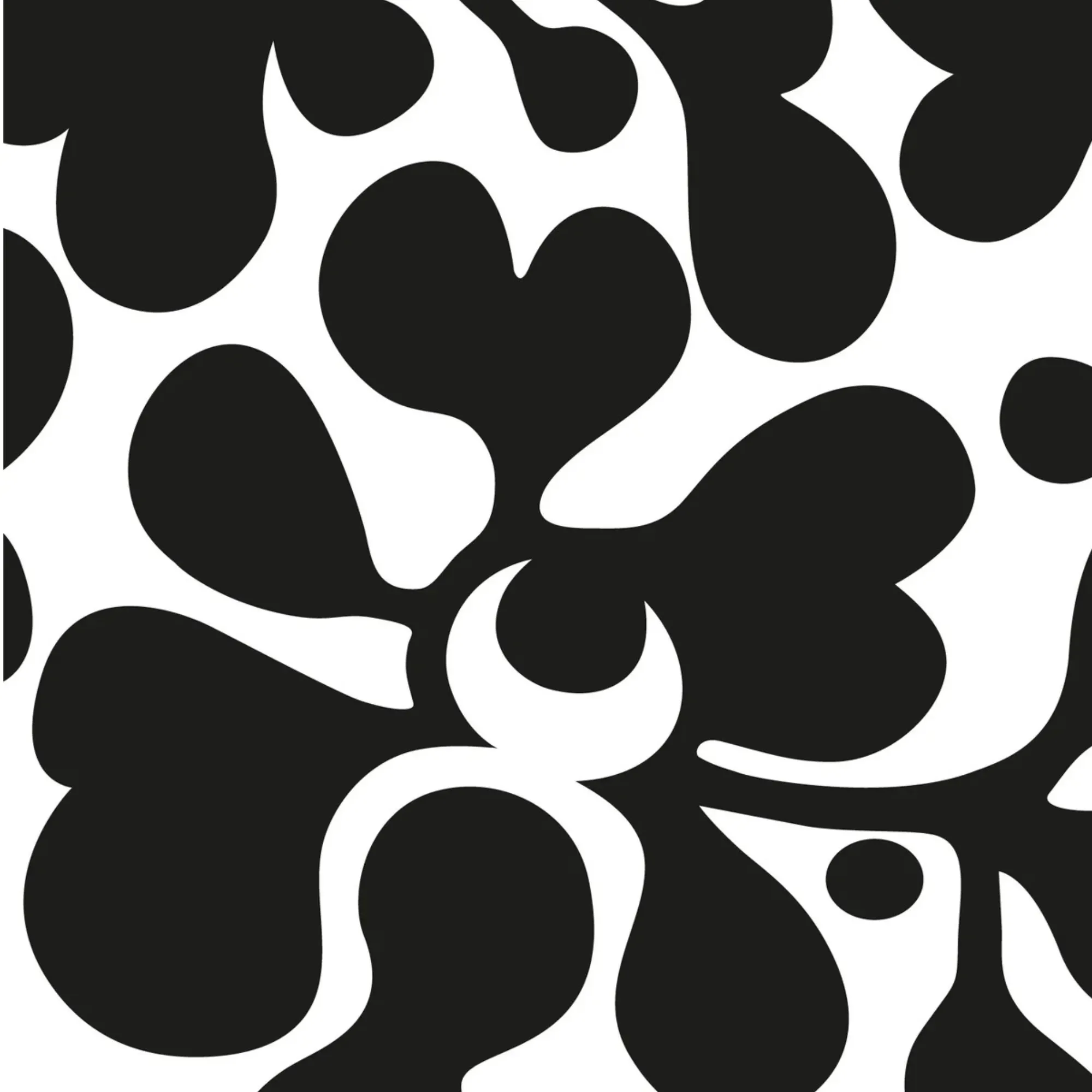 abstrakcyjny wzór, czarno-biały, plamy, kwiatowy motyw, forma organiczna