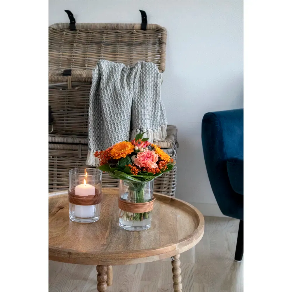 Stolik kawowy okrągły JAMMU fi60x35 cm drewno mango, kolor: naturalny - 2101070