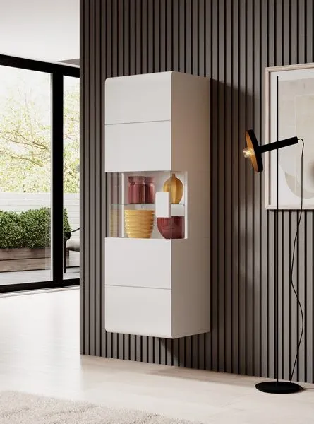 Witryna TOLEDO 7 wisząca biała 159x53x39cm - 2498DW07