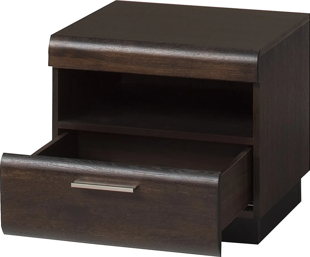 Szafka nocna PORTI 79 drewniana dąb czekoladowy50x45x42cm - TH-100-1209