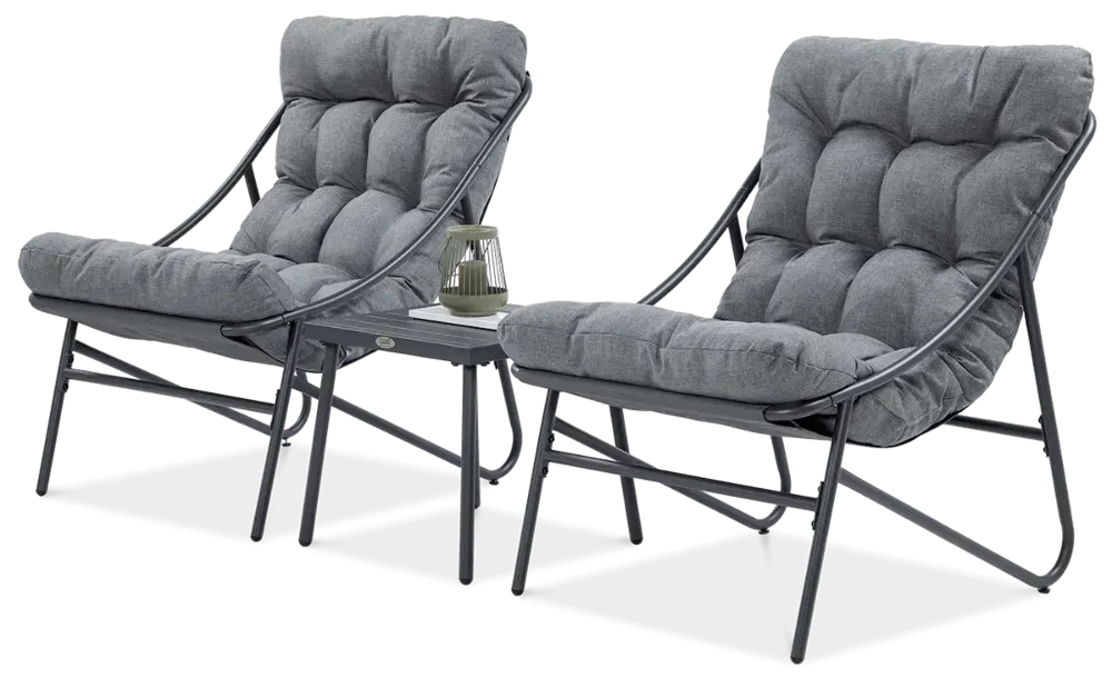 Zestaw mebli ogrodowych CASPER 3-set stalowy ciemnoszary - FG005526