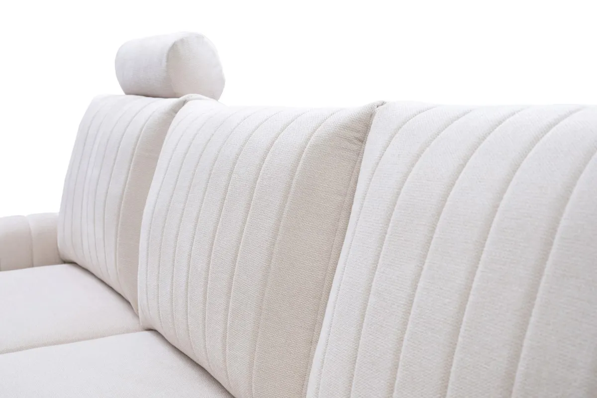 Narożnik rozkładany z pojemnikiem MONACO LOFT 251 cm lewy kremowy - MONACO_NAR_LOFT1_L