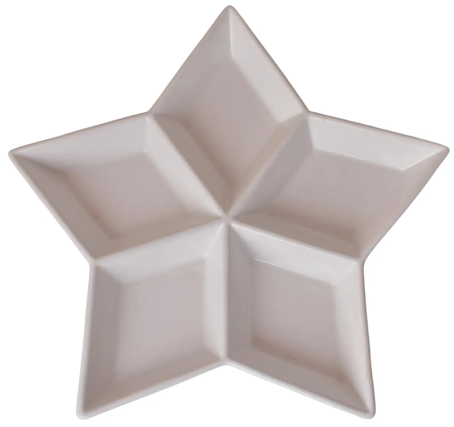 Talerz ceramiczny GWIAZDKA BIAŁA biały