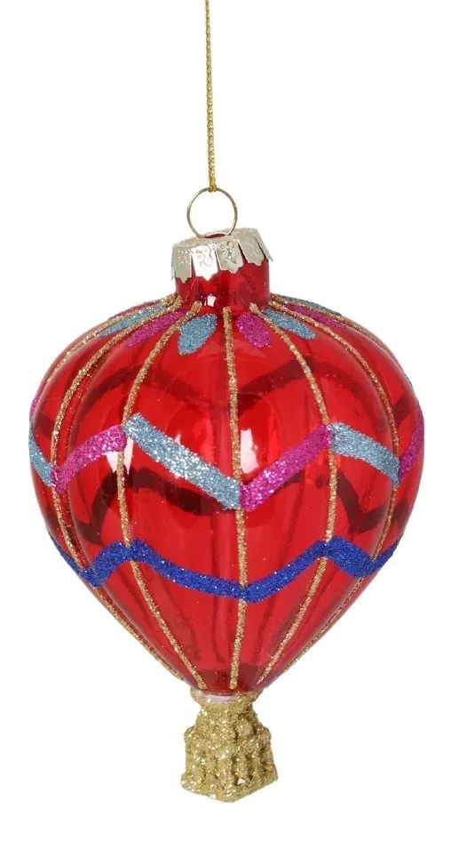 Bombka szklana 6 sztuk BALON 4265 czerwona