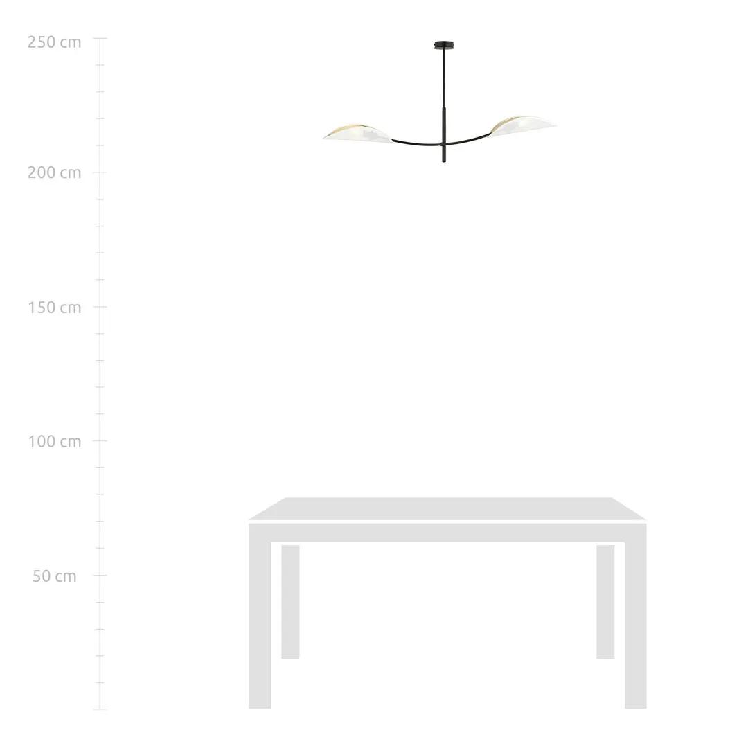 Lampa wisząca LOTUS 2 czarny biały złoty — zdjęcie 7