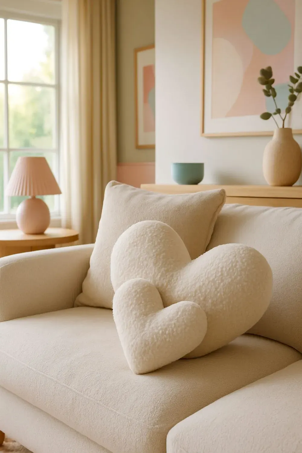 Poduszka serce TEDDY KALP BIG 42x45x12 beżowa — zdjęcie 8