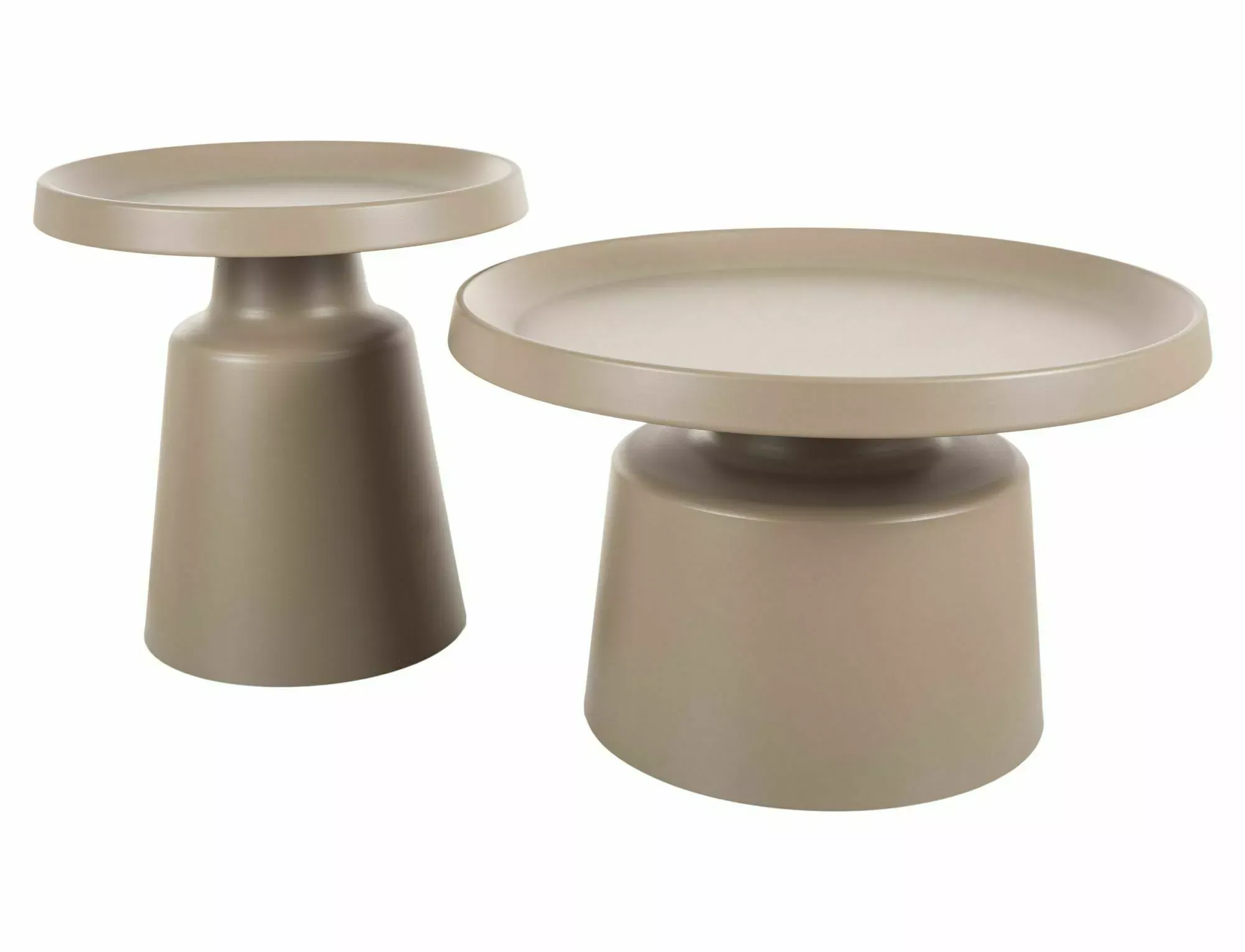 Zestaw stolików kawowych RODOS FI50 FI70 beż mat Zestaw stolików kawowych RODOS FI50 FI70 beż mat