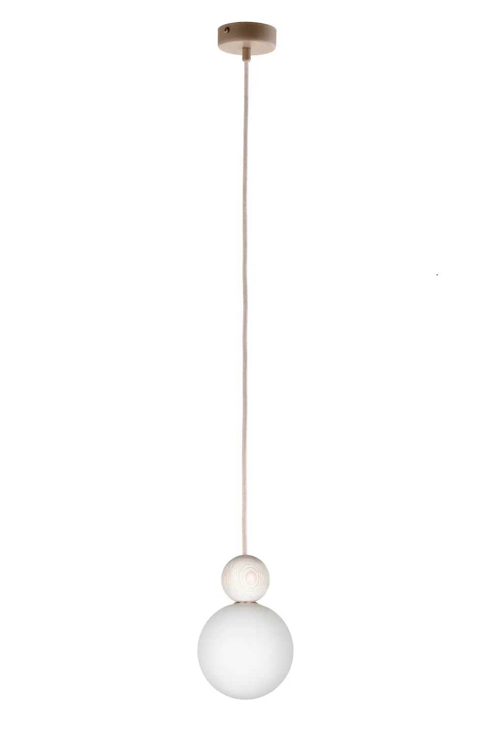 Lampa wisząca RONA 1 beżowy biały bielone drewno