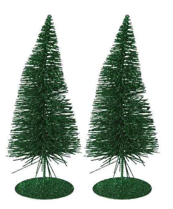 Komplet choinek 2 sztuki 15 cm zielone