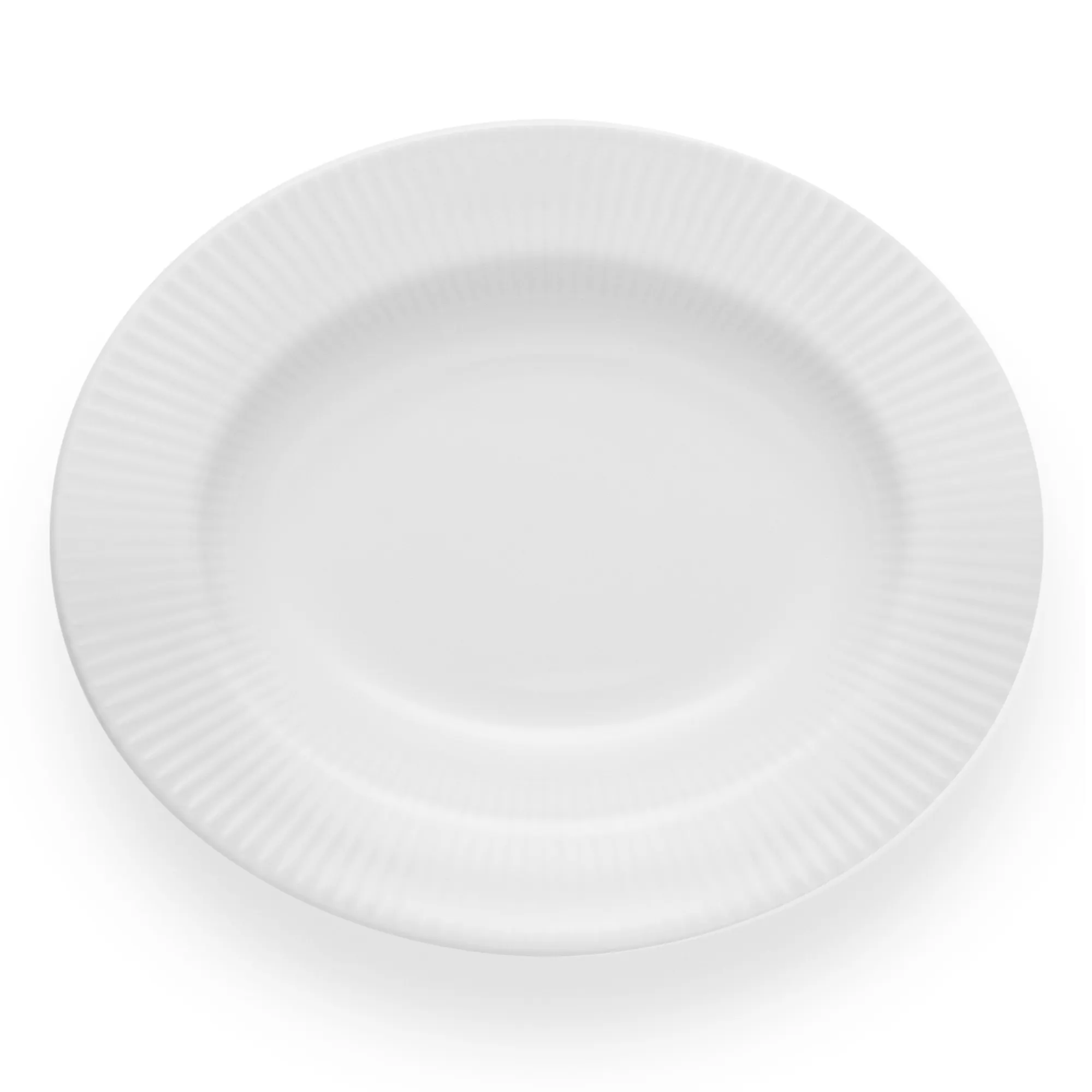 image talerz, porcelana, okrągły, biały, fason żebrowany