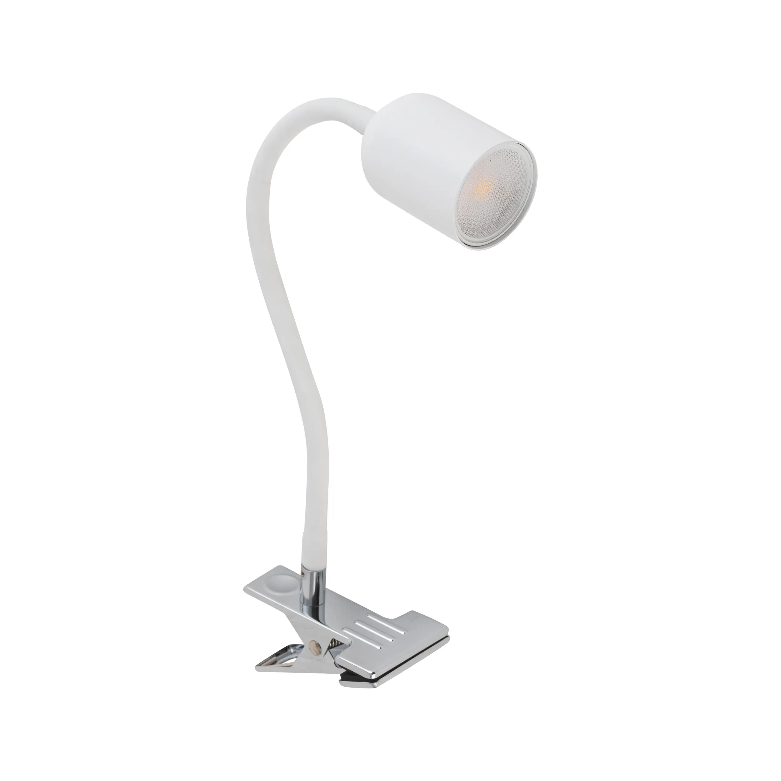 Lampa mobilna na klips TOP biała z chromowaną podstawą regulowana 35x20x6cm