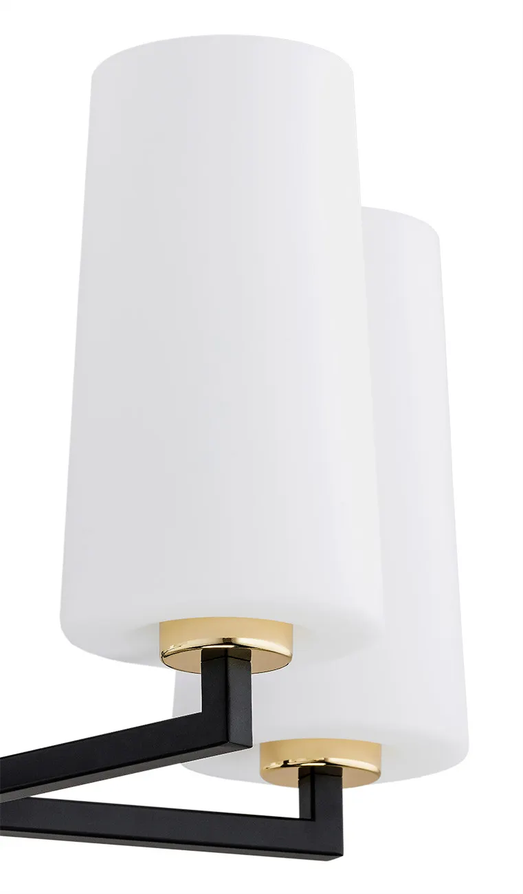 Żyrandol CAMELOT PLUS metalowy czarny mosiądz opal 58x51cm - 2114