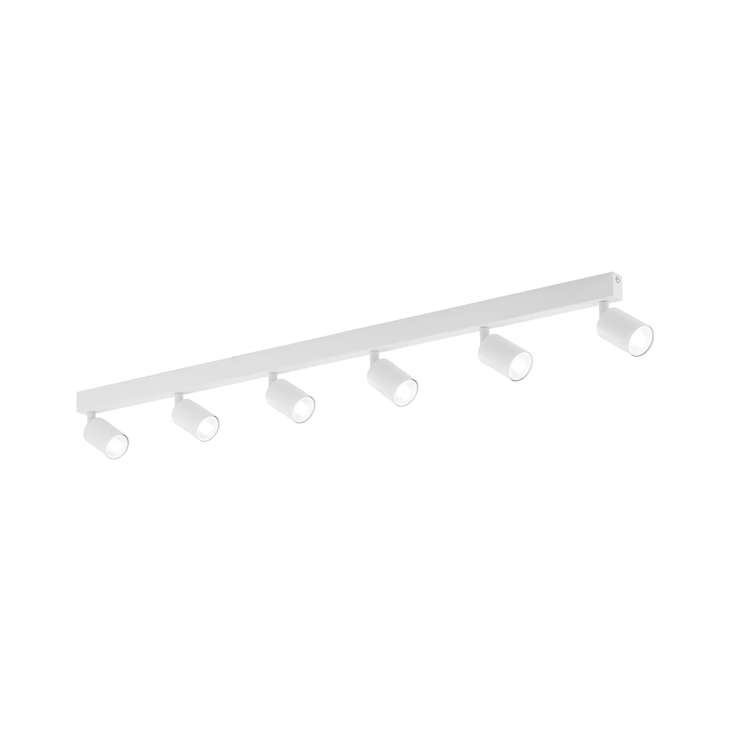 Lampa sufitowa TOP biała na metalowej listwie 6 regulowanych reflektorów 127x17x15cm - TK_6878