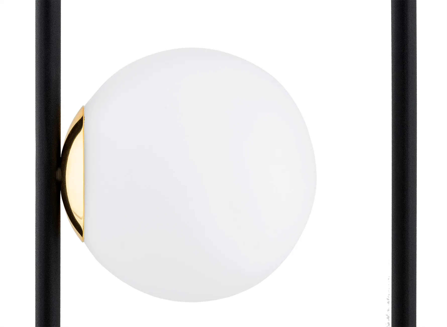 Lampa stojąca SALERNO metalowa czarna mosiądz białe okrągłe klosze 113x15cm - 8038