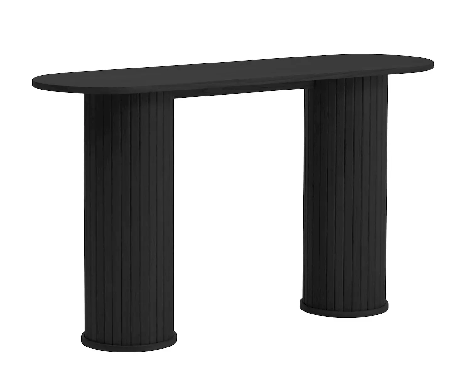 Konsola drewniana NOLA 130 cm ryflowana podstawa czarny