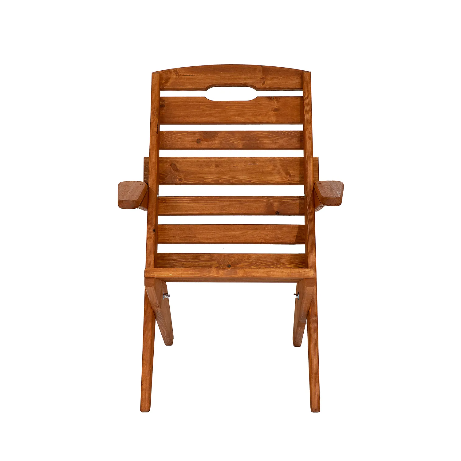 Krzesło ogrodowe drewniane z podłokietnikami TOM świerk kolor dąb - DR_MO108_KRZESLO