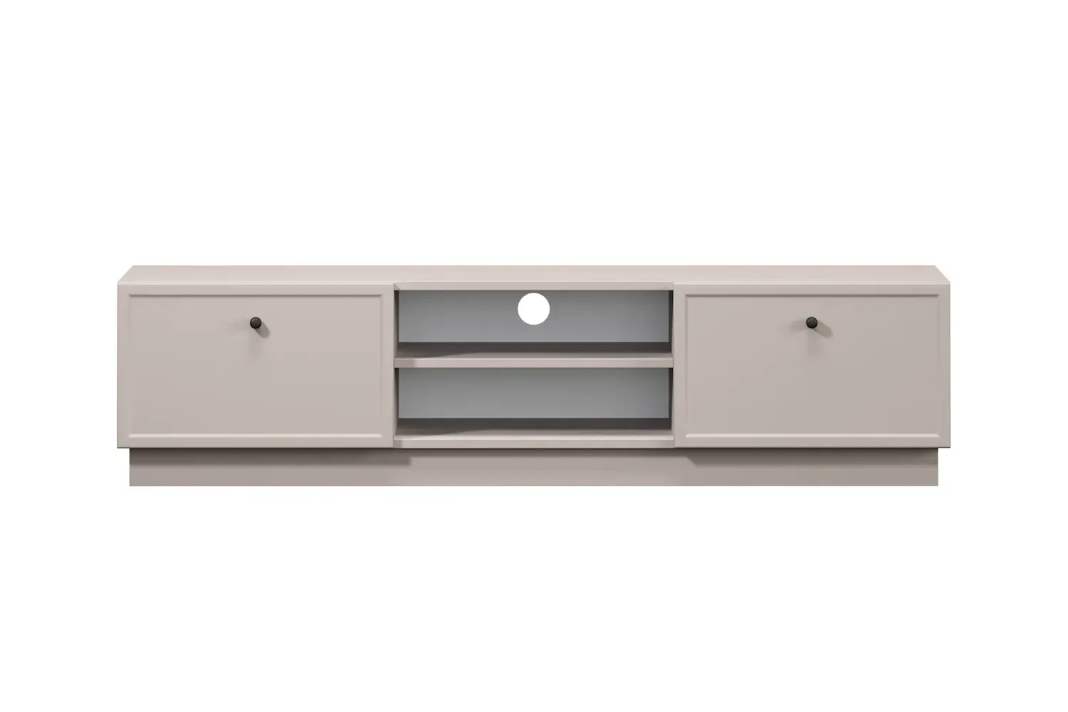 Szafka RTV z 2 szufladami LORINI 150 - cashmere gałka czarna cokół - B_166812