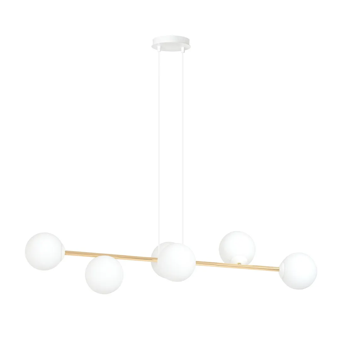 Lampa wisząca GRAVITY 6 złoty biały