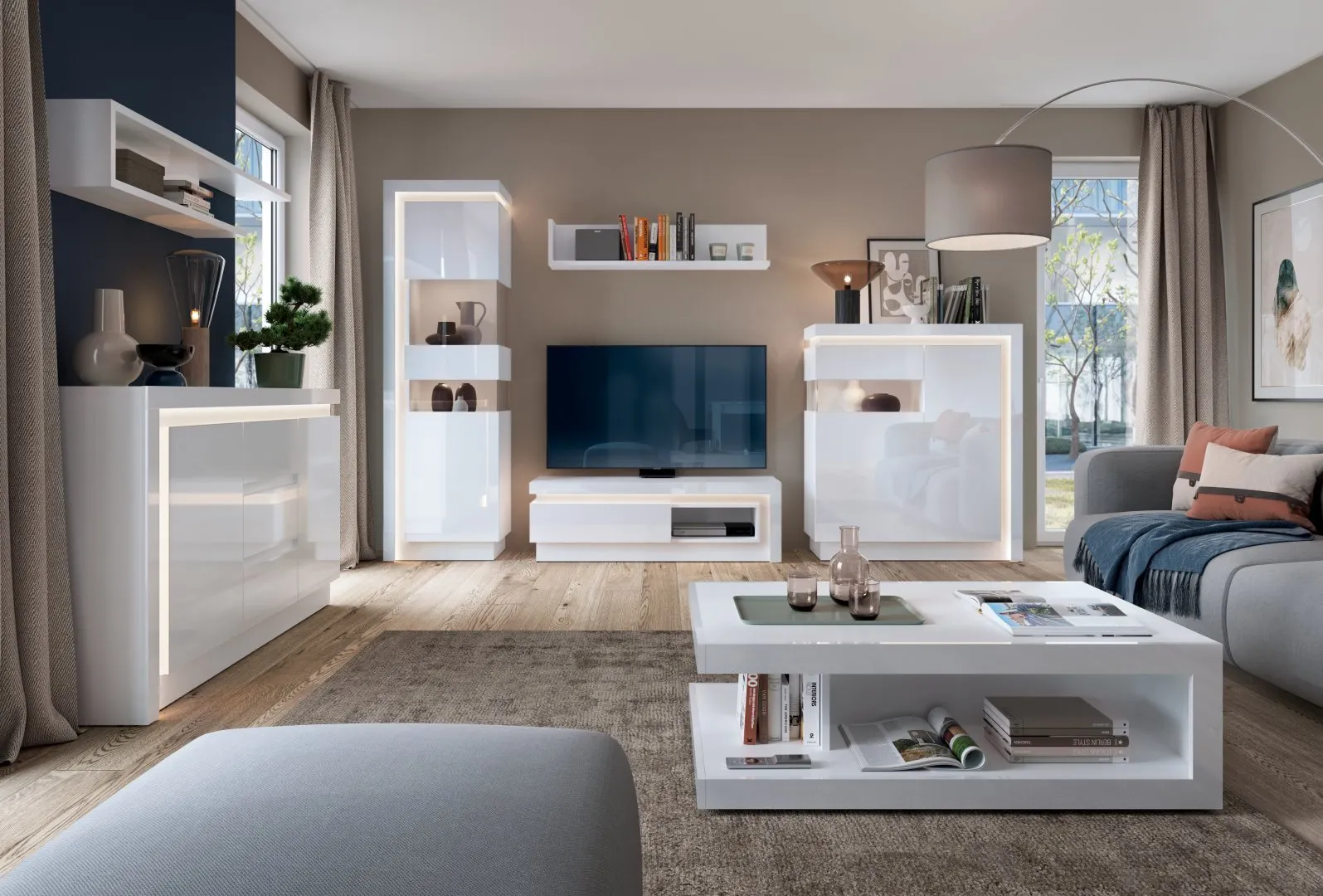 KOMODA RTV LYON BIAŁY LYOF02 BIAŁY ALPIN/BIAŁY HG - 6000000010697