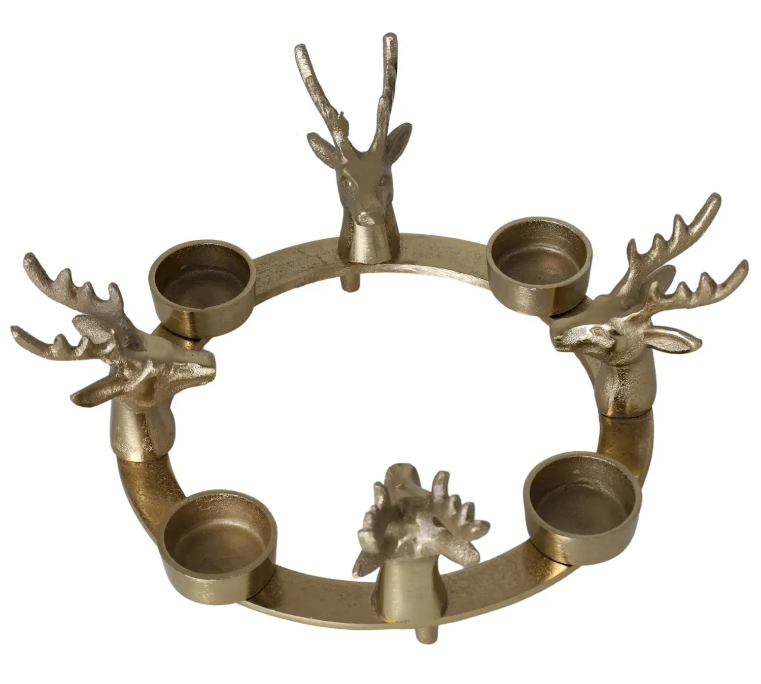 Świecznik metalowy z RENIFERAMI złoty Świecznik metalowy z RENIFERAMI złoty