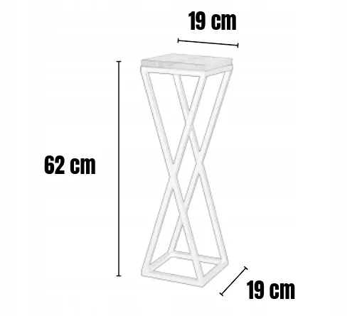 Kwietnik stojący VICHY S metal drewno olejowane czarny naturalny - LD_TZ000222
