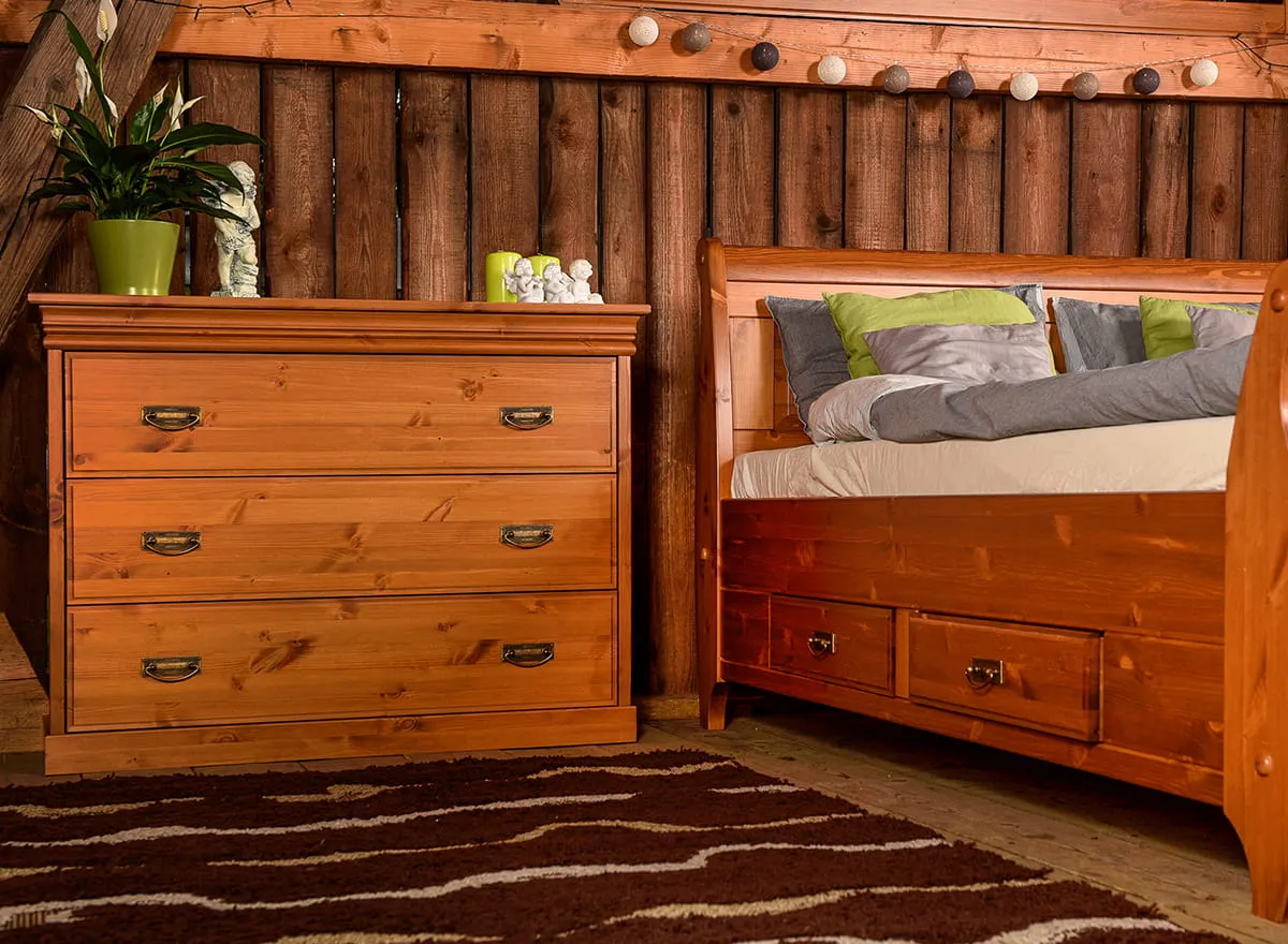 Komoda z 3 szufladami sosnowa Toskania Kolor: bejca - PL2049