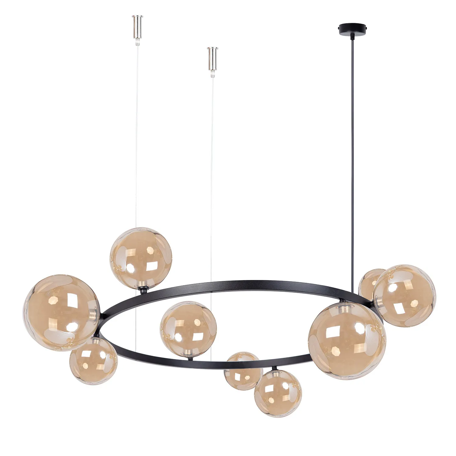 Lampa wisząca BOLERO 9 klosz bursztyn