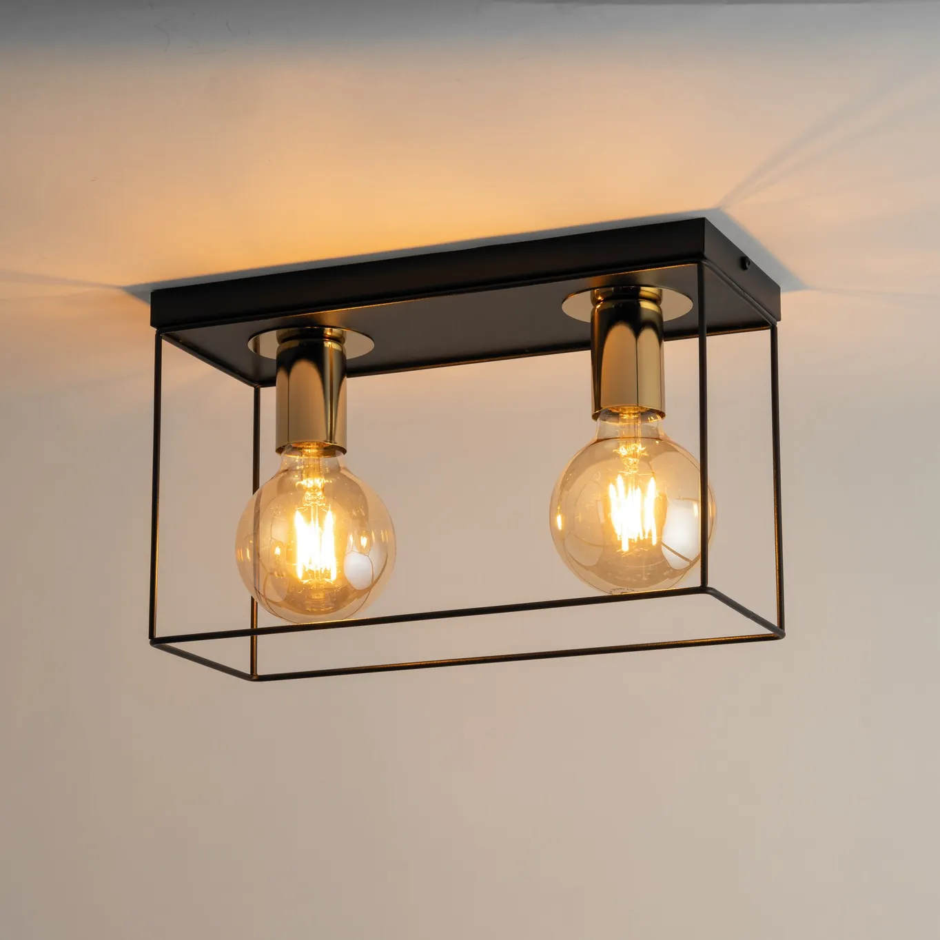 Lampa sufitowa VOX 2 czarno-zlota - SI_40703