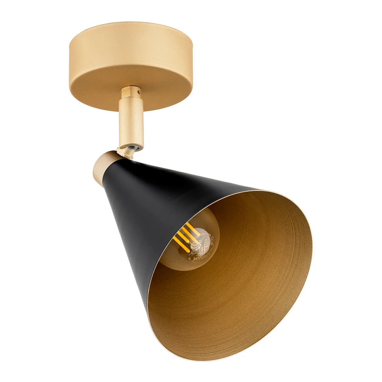 Kinkiet / Plafon LUCINDA metalowy złoty czarny 18x12cm - 8279