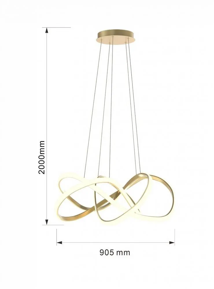 Lampa wisząca ARTE  LED złota — zdjęcie 5