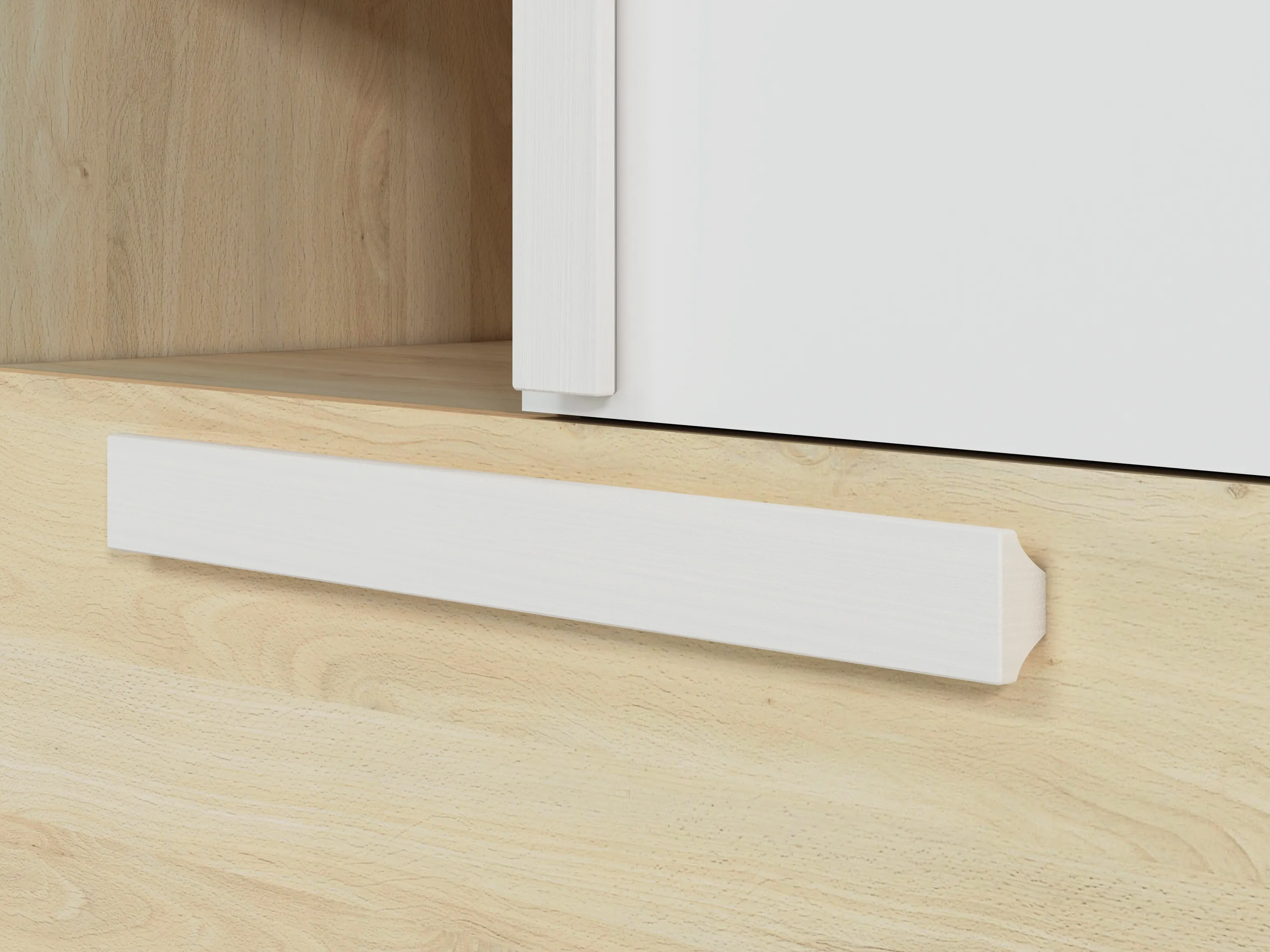 Komoda wysoka 1-drzwiowa z 2 szufladami DROP 07 buk fjord, biały, szary - 1DROP0701-001