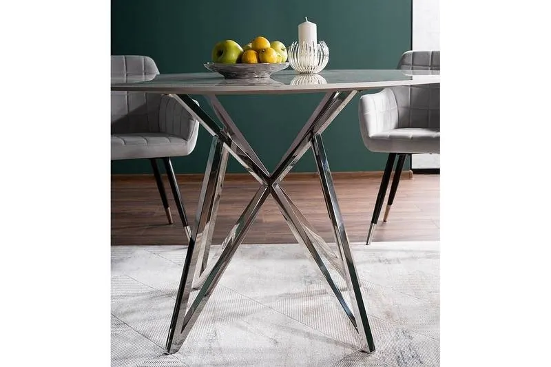 STÓŁ MURANO BIAŁY/ CHROM STELAŻ FI120 - MURANOBCHFI120