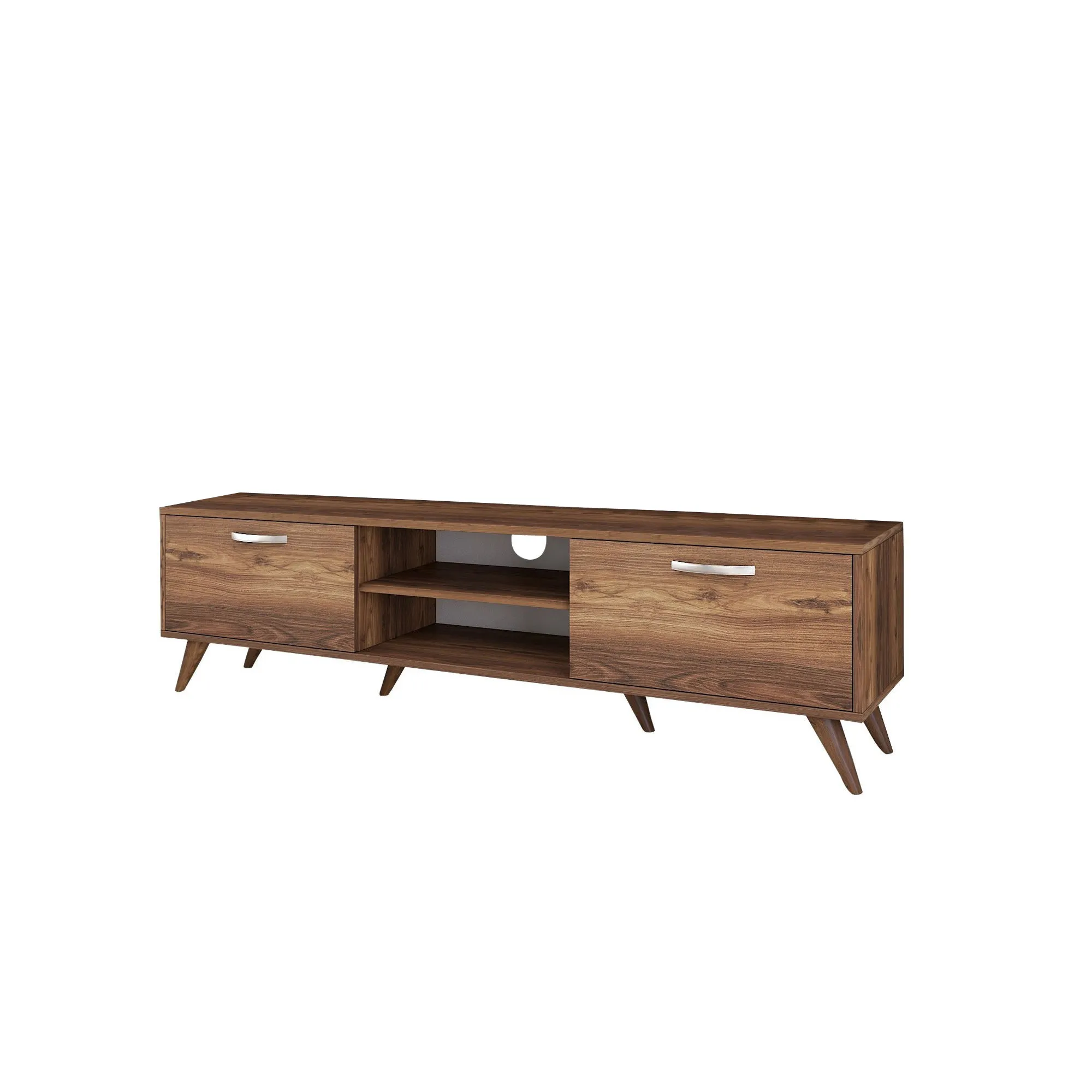 Szafka RTV drewniana 2-drzwiowa A9 180 cm orzechowy Szafka RTV drewniana 2-drzwiowa A9 180 cm orzechowy