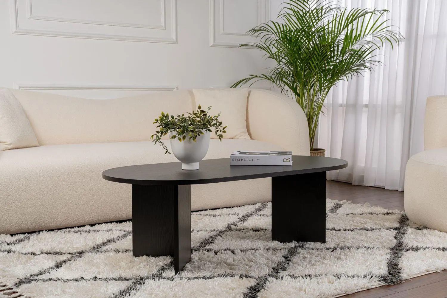 Stolik kawowy SABLE 60x120 czarny efekt drewna — zdjęcie 8