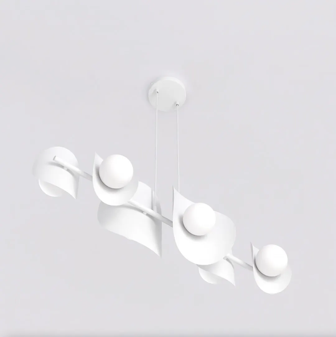 Lampa wisząca metalowa ELEMENTI 6 biała — zdjęcie 3