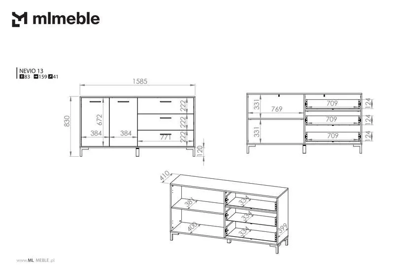 35996-komoda-z-szufladami-i-szafka-nevio-13-dab-artisan-ml-meble Komoda 2-drzwiowa z 3 szufladami NEVIO 13 dąb artisan - 1NEVI13-001