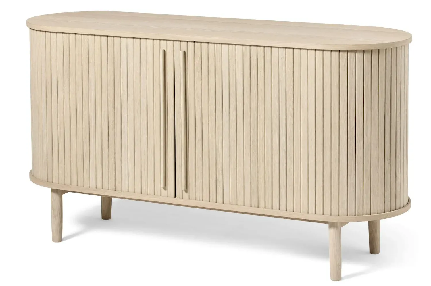 Komoda 2-drzwiowa META 140 cm z lamelami dąb biały