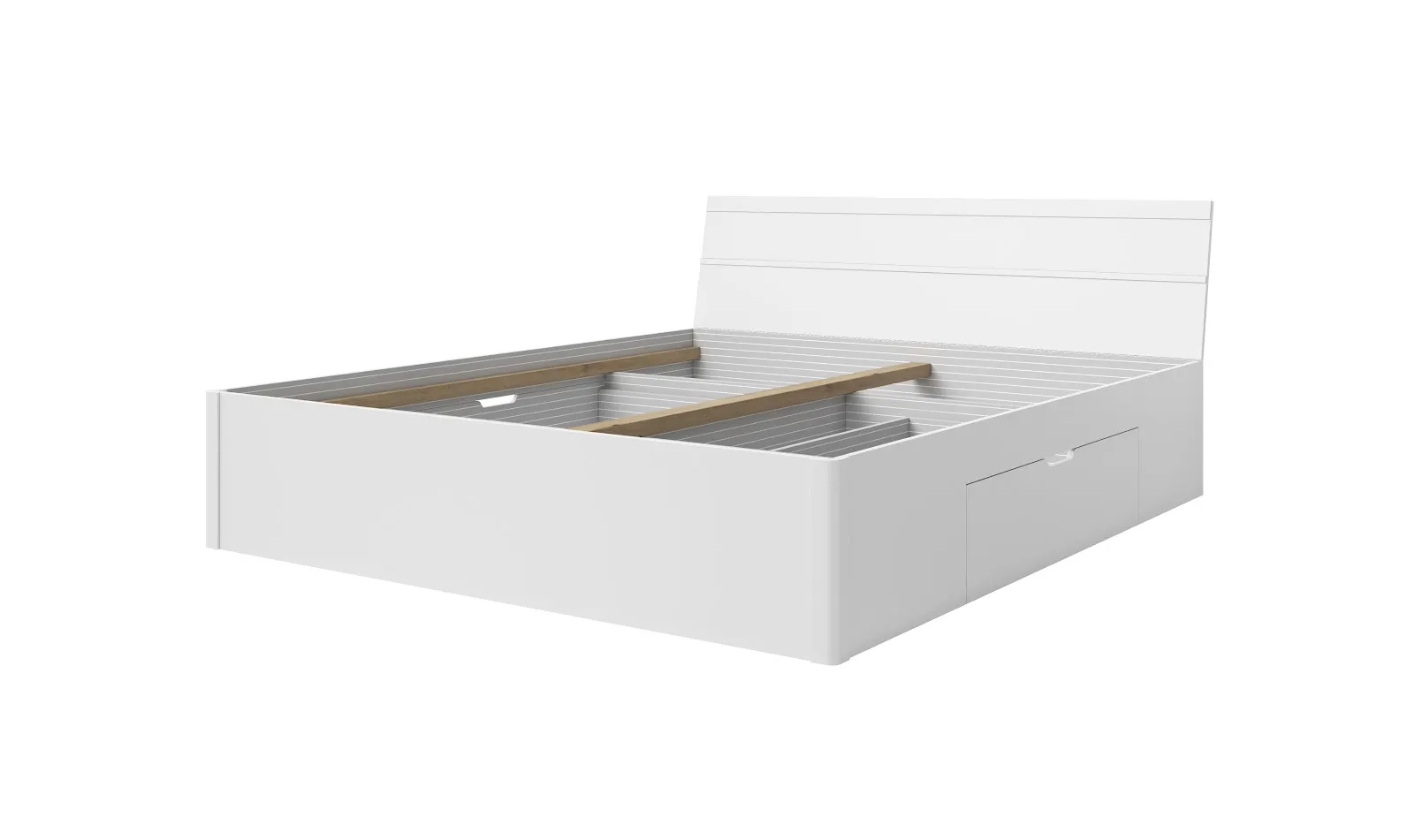 Łóżko BETA 52 z szufladami i zagłówkiem 180x200 białe - 22971652