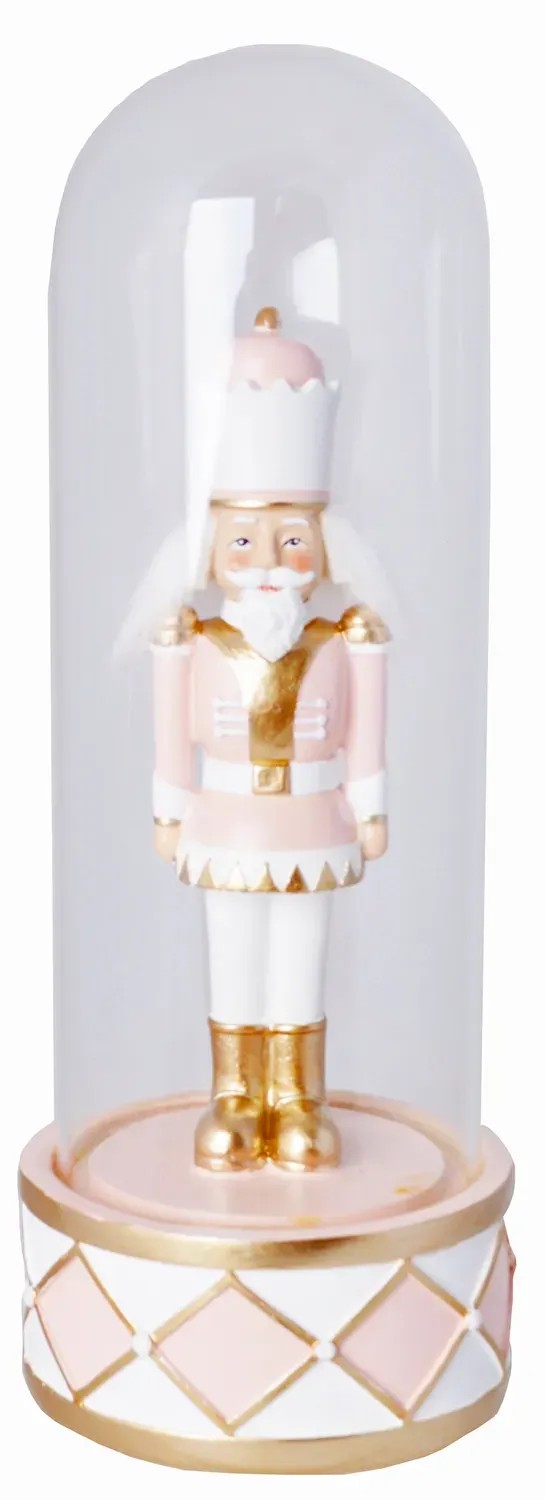 Figurka w szkle DZIADEK DO ORZECHÓW 4676 różowy