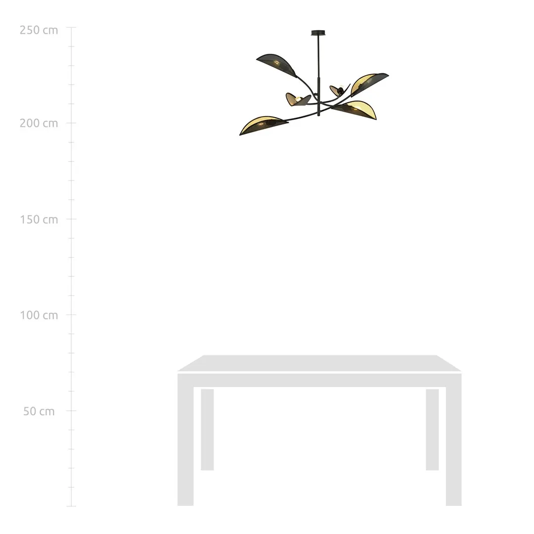 Lampa wisząca LOTUS 6 czarny złoty — zdjęcie 7